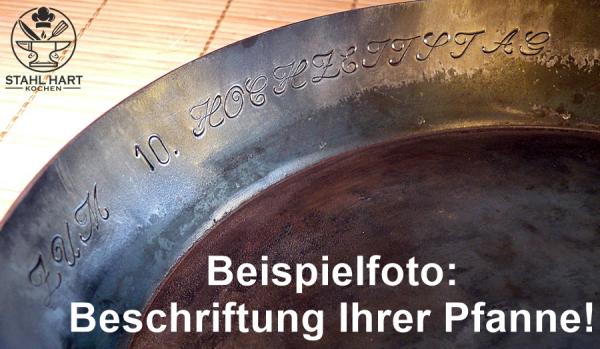 Beschriftung Ihrer Pfanne