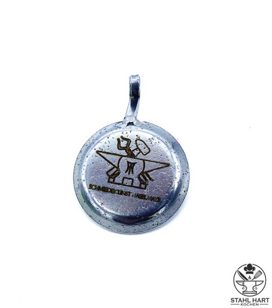 Kleine handgeschmiedete Miniaturpfanne aus Eisen, Unikat, dekorativ